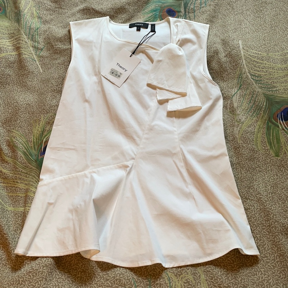 Theory white Bow too, stretch cotton, size s